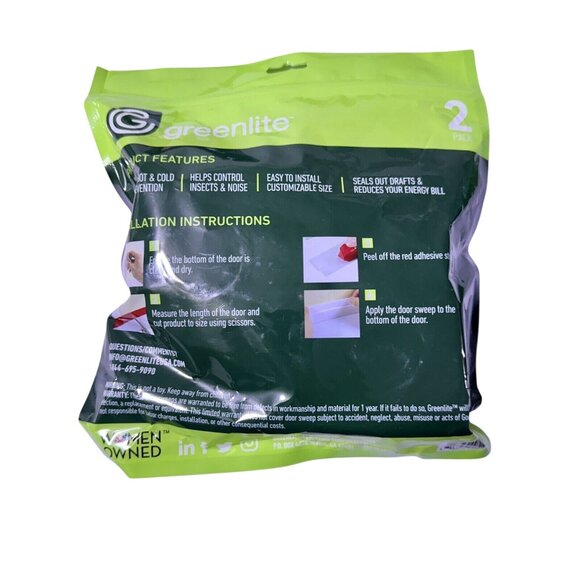 Greenlite Door Sweep Self-Adhesive Draft Stopper 40" Cut-To-Size Clear Flexible - Picture 2 of 5